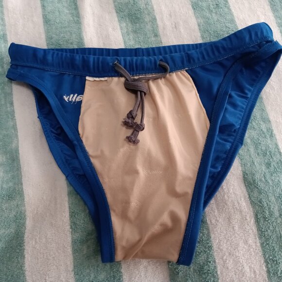 CLASSIC "RALLY" 1" SIDES BLUE SWIM BRIEF, SIZE "S" (30") (*)- Pre-Owned - Picture 4 of 6